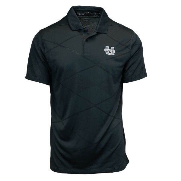 Charcoal Geometric U-State Breathable Men's Polo